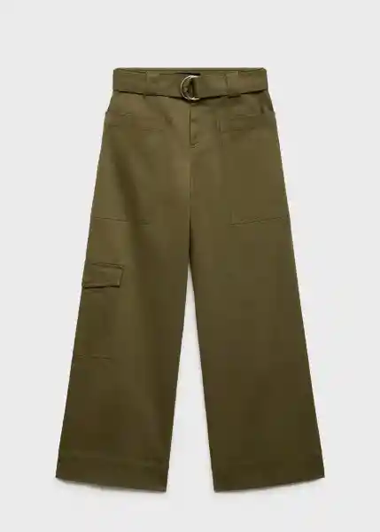 Pantalón Lázaro Khaki Talla 40 Mujer Mango