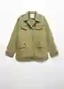 Sobrecamisa Caracas Khaki Talla 18 Mujer Mango