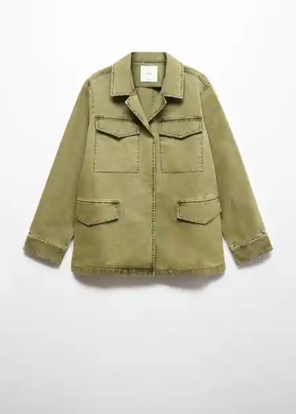 Sobrecamisa Caracas Khaki Talla 18 Mujer Mango