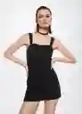 Vestido Alina Tejano Negro Talla S Mujer Mango