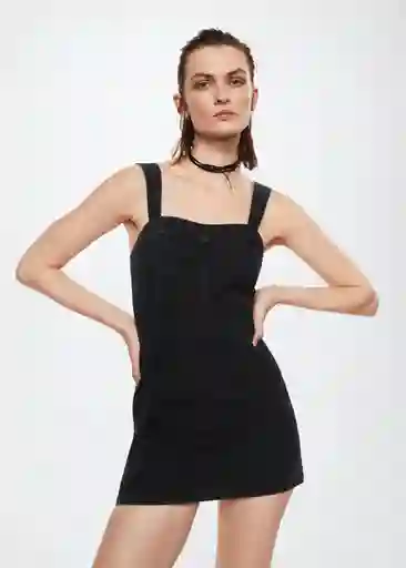 Vestido Alina Tejano Negro Talla S Mujer Mango