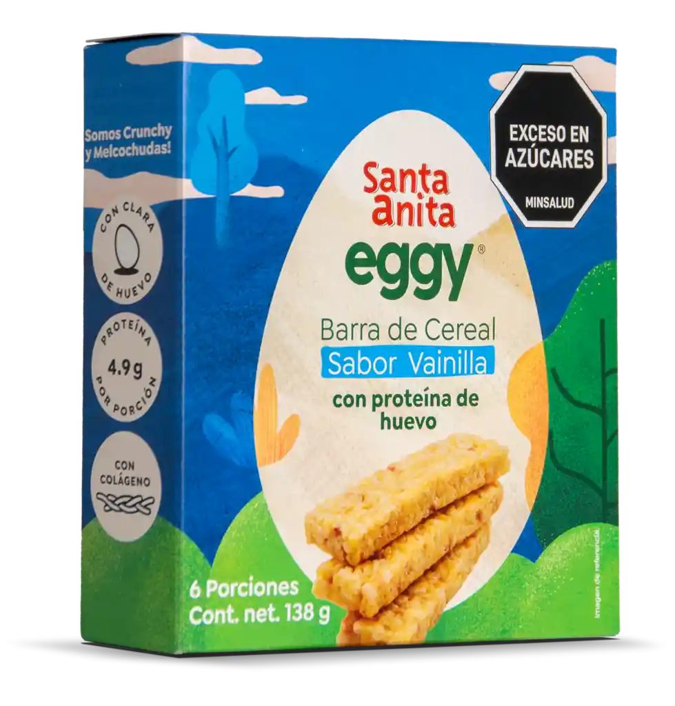 Santa Anita Eggy Barra de cereal Vainilla con proteina de huevo 