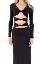 Vestido Largo Mistica Negro Talla M Mercedes Campuzano