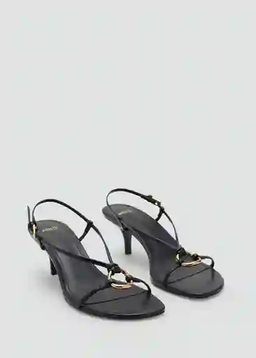 Sandalias Anilla Negro Talla 37 Mujer Mango