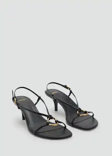 Sandalias Anilla Negro Talla 37 Mujer Mango