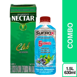 Combo Aguardiente Néctar Sin Azúcar 1.5 L + Suerox Mora Azul