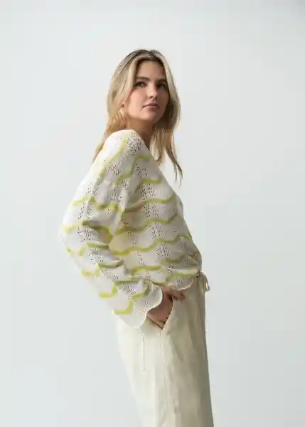 Saco Tejido Mujer Crudo Marfil Claro Talla S 482G093 Naf Naf