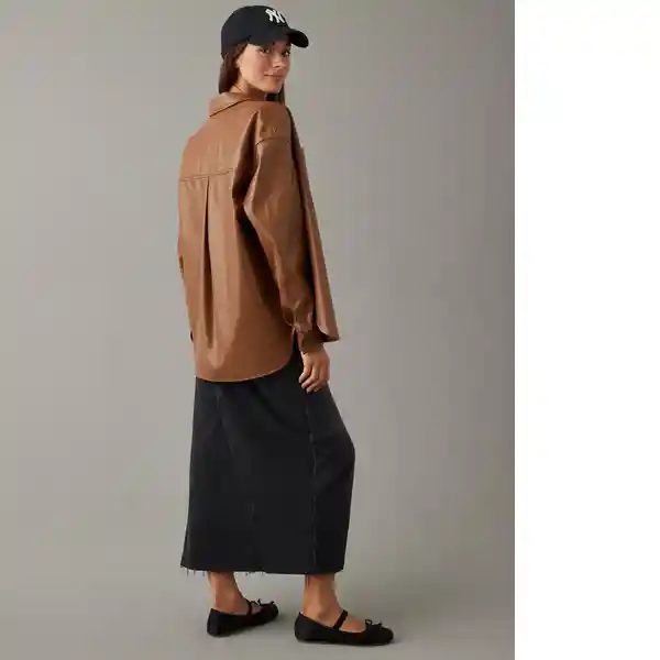 Camiseta Mujer Café Talla: SMALL American Eagle