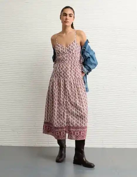 Vestido Mujer Vinotinto Talla X-Small 8677669 American Eagle