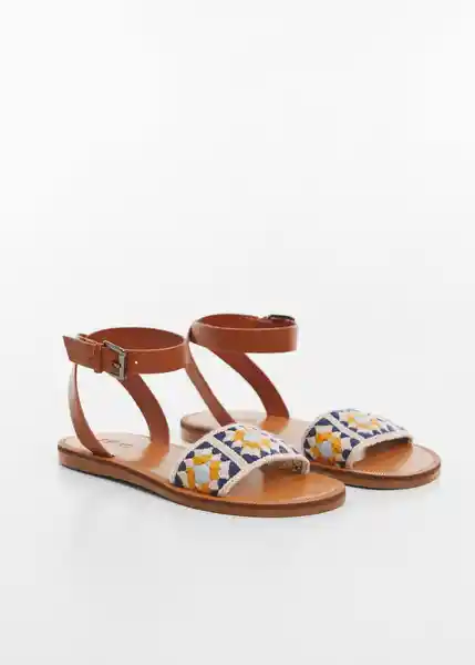 Sandalias Aroa Cuero Talla 38 Niñas Mango