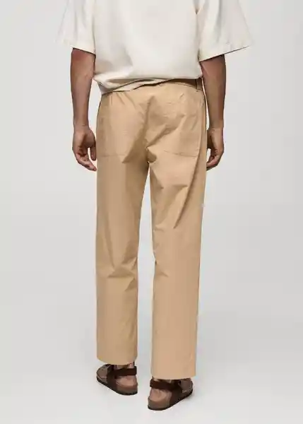 Pantalón Gino Beige Talla 42 Hombre Mango