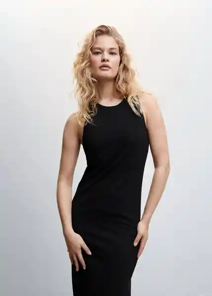 Vestido Sprio4 Negro Talla XL Mujer Mango