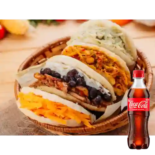 Combo Arepa Mbappé + Coca Cola Original 400 ml