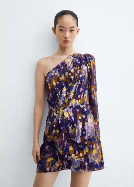 Vestido Showy Morado Talla 24 Mujer Mango