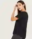 Blusa Manga Corta Con Cuello Mao Y Escote V
