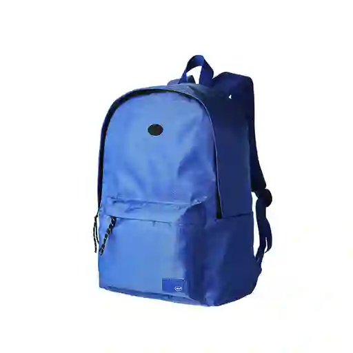 Mochila Básica Con Detalles en Contraste Azul Miniso