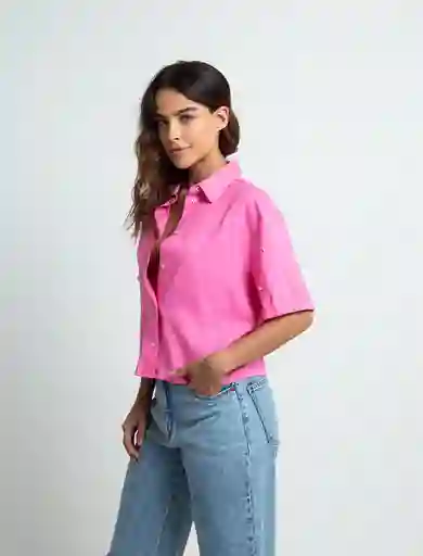 Camisa Opal Mujer Rosa Tuna Medio Talla L 013F361 Naf Naf