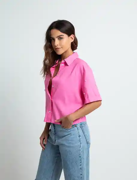 Camisa Opal Mujer Rosa Tuna Medio Talla L 013F361 Naf Naf