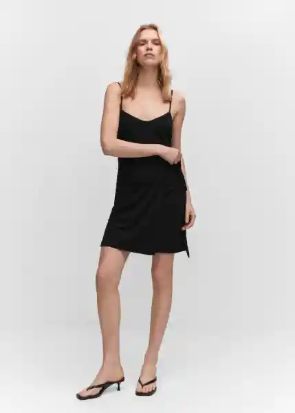 Vestido Lari Negro Talla 24 Mujer Mango