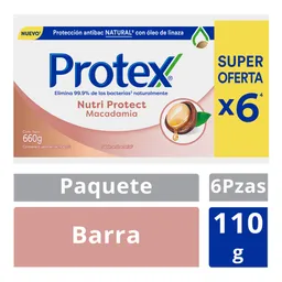 Jabón de Tocador Protex Nutri Protect Macadamia Caja 110 g x 6