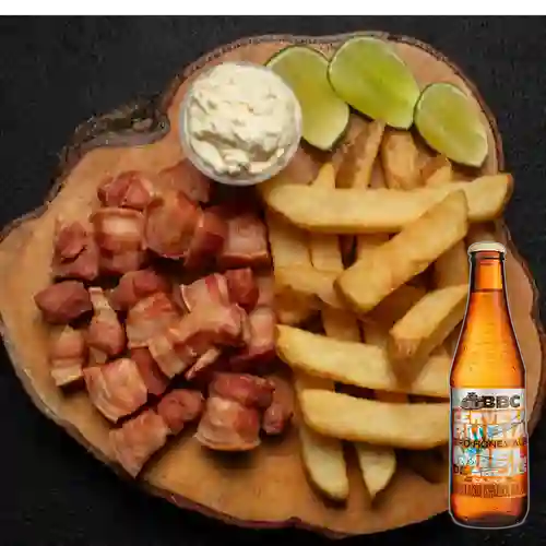Combo Chicharrón c/ Papas de la Casa + BBC Cajicá Miel 330ml