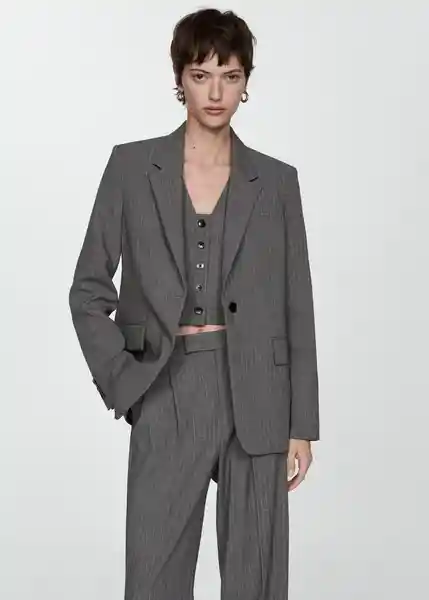 Blazer Bowery Gris Talla S Mujer Mango