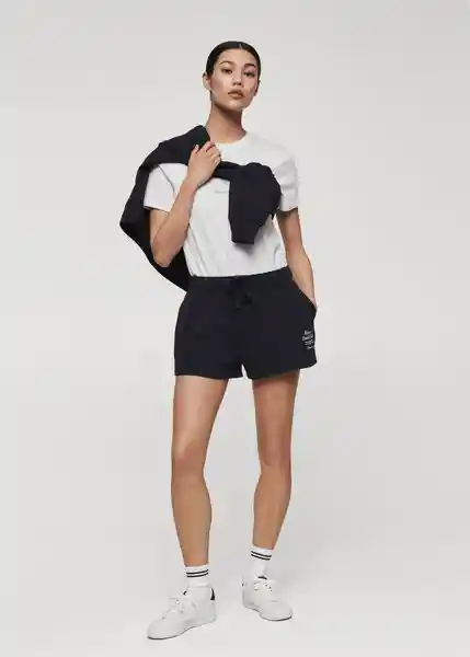 Short Evert Navy Talla L Mujer Mango