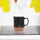 Taza de Cerámica de Moda Con Tapa Negro Miniso