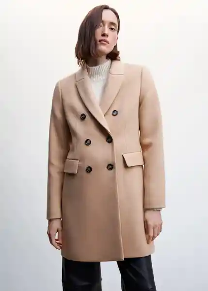 Abrigo Dali Camel Talla 27 Mujer Mango