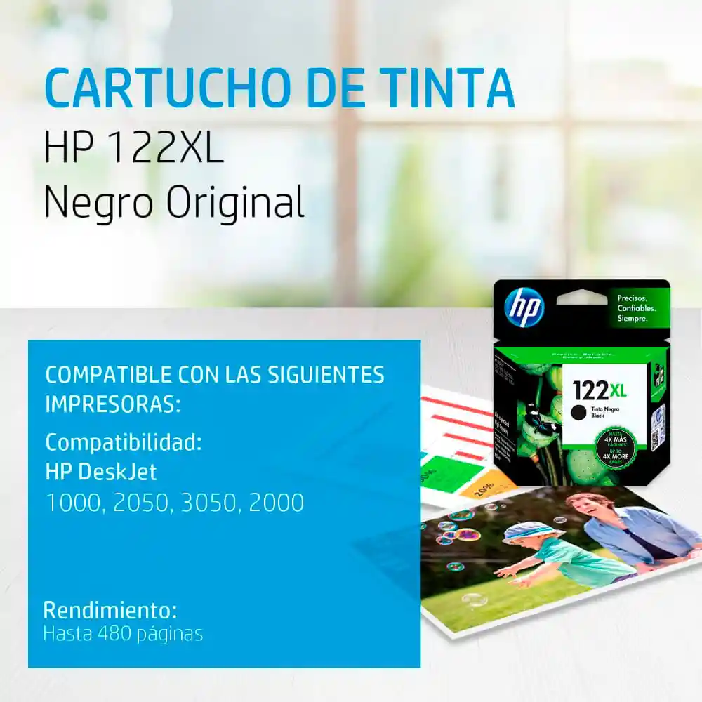 Cartucho De Tinta Hp 122xl Negro Original (ch563hl)