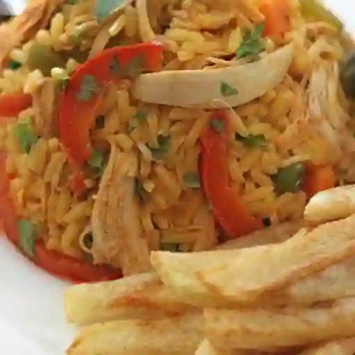 Combo pareja arroz con pollo + bebida 1litro