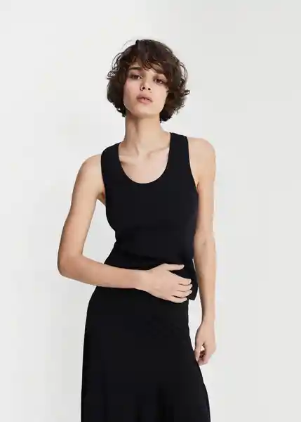 Top Tima Negro Talla XS Mujer Mango