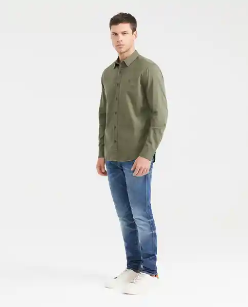 Camiseta Dyed Twill M/L Verde Olivo Ultra Oscuro T. M Chevignon