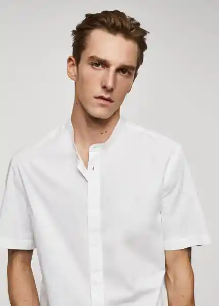 Camisa Solid-H Blanco Talla S Hombre Mango