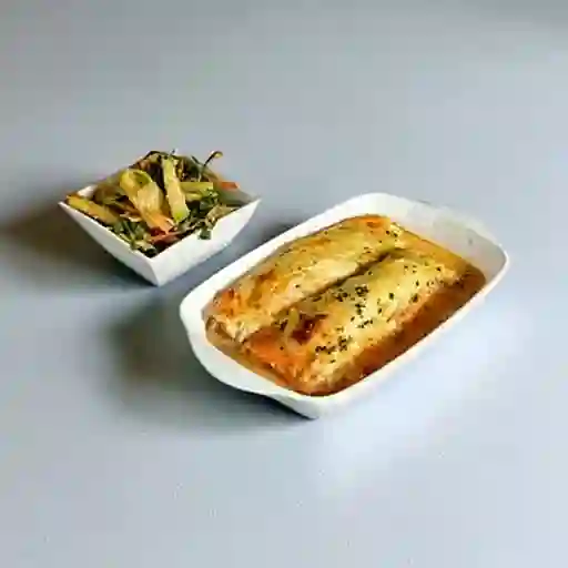 Canelones de Pollo con Champiñones