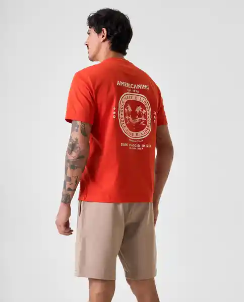 Camiseta Hombre Rojo Talla L 842G004_ROJ181564 Americanino