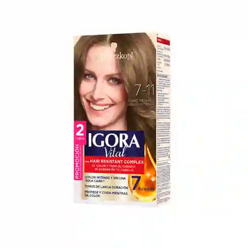 Igora Tinte Vital Rubio Mediano Cenizo Intenso 7-11 100 mL