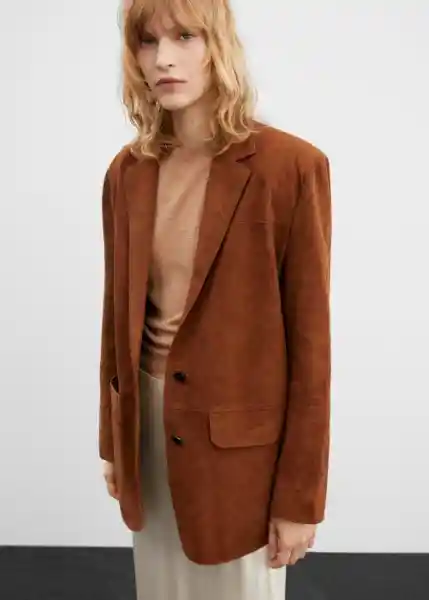 Blazer Americana Nobu Camel Talla M Mujer Mango