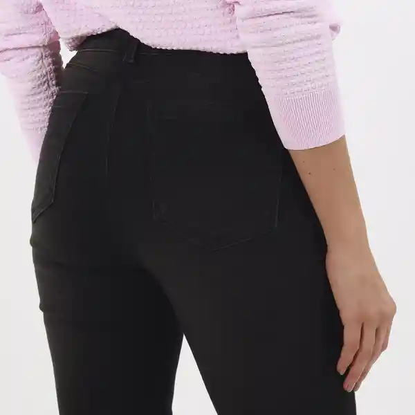 Jean Diva Tiro Medio Bota Recta Negro Talla 8 - 471794