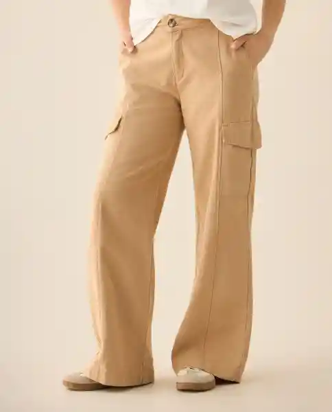 Pantalón Beige Latte Medio Talla 14 633G012 Esprit