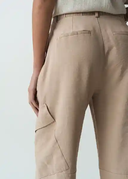 Pantalón Abigail Mujer Beige Polvillo Medio T 10 032G379 Naf Naf