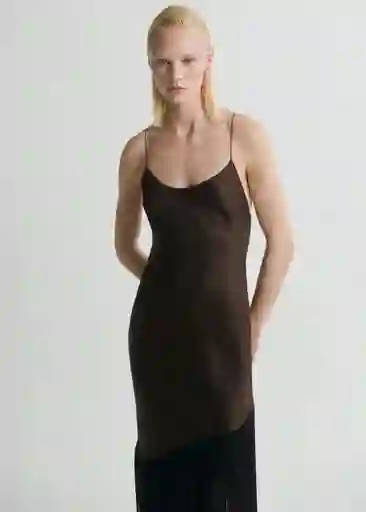 Vestido Natalia Marrón Talla M Mujer Mango