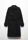 Gabardina Trench Polana Negro Talla M Mujer Mango