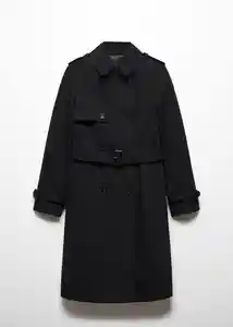 Gabardina Trench Polana Negro Talla M Mujer Mango