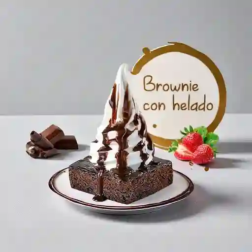 Brownie con Helado