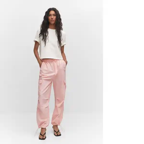 Pantalón Joanne Rosa Pastel Talla 38 Mujer Mango