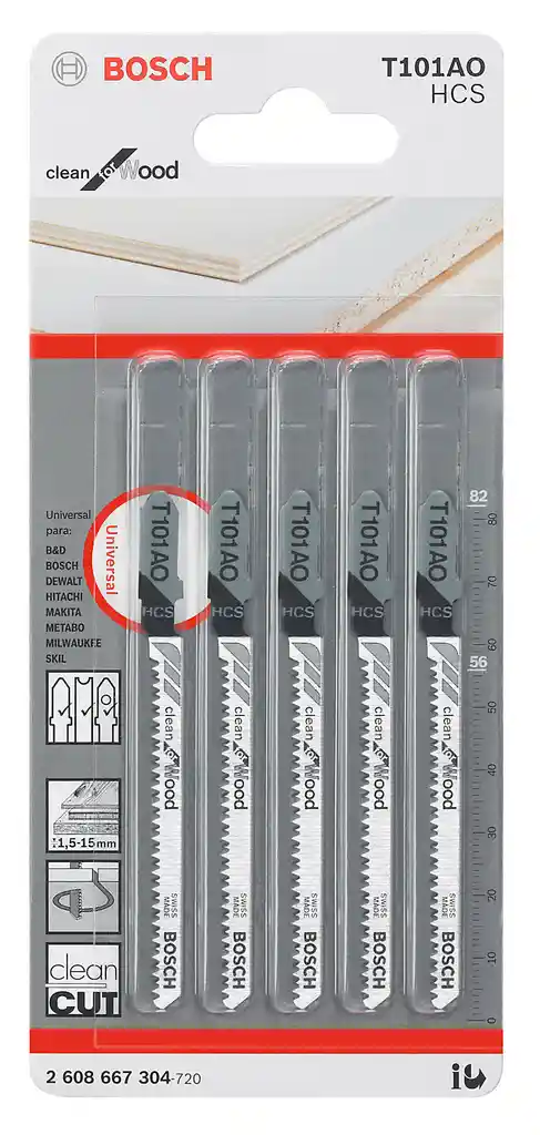 Bosch Seguetas de Sierra Caladora para Madera T101AO