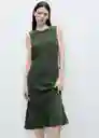 Vestido Cava Verde Talla M Mujer Mango
