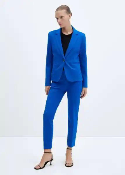 Blazer Americana Paloma Azul Talla 40 Mujer Mango