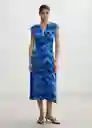 Vestido Icat Azul Talla S Mujer Mango